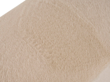 Long Plush Ottoman, Simple Footstool And Seat For Home Use - Almond
