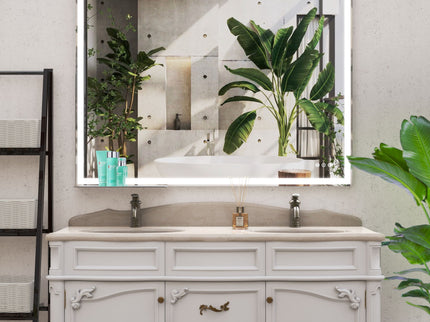 LED Bathroom Vanity Mirror Wall Mounted Adjustable / Warm / Natural Lights Anti-Fog Touch Switch With Memory Modern Smart Large Bathroom Mirrors