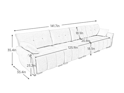 Modern Sofa & Pillows, Textured Cover, High Rebound Cushions
