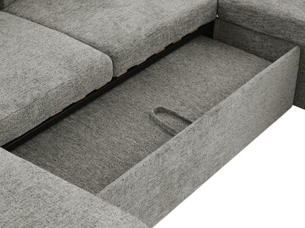U-Shaped Sectional Sleeper Sofa With Ample Storage Space, 2 Cup Holders And Charging Ports For Living Room