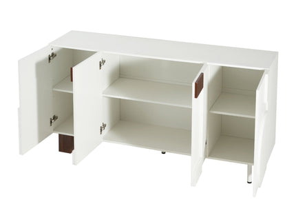 Sideboard Buffet Cabinet Wide Storage Unit With 4 Doors & Adjustable Shelves - White