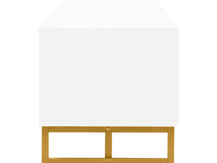 TV Media Console Table, TV Stand With Storage For Living Room - White