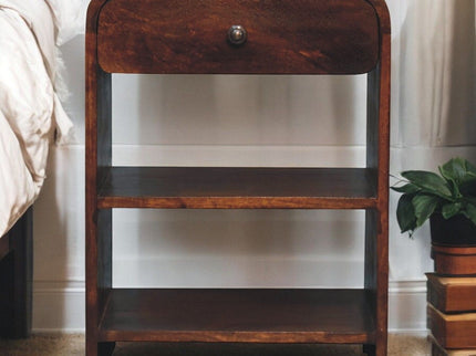 Aspen - Open Bedside Table - Dark Brown