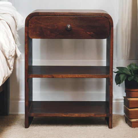 Aspen - Open Bedside Table - Dark Brown
