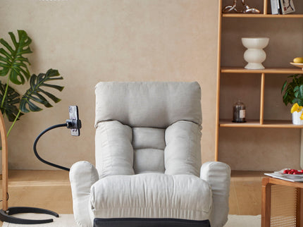 Adjustable Swivel Lounge Chair With 360 Degree Rotating Seat And Headrest Support