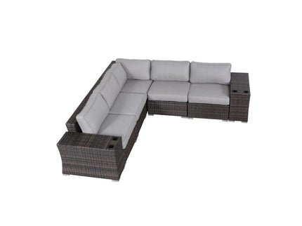 Rattan Sectional Sofa Set With Cushions