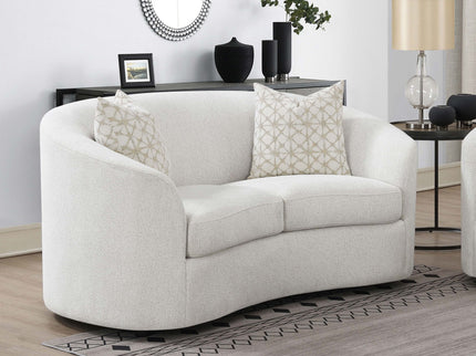Rory - Sloped Arms Loveseat With Pillows - White