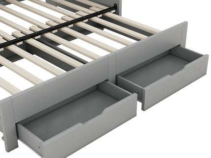 Daybed Frame With Storage Bookcases, 2 Drawers, Charging Station