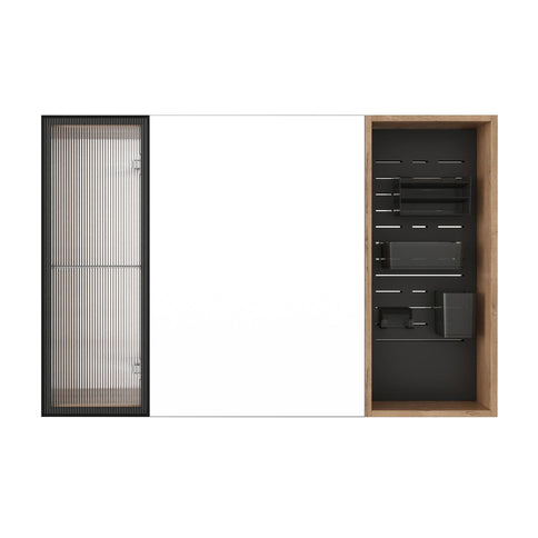Wall Mounted Bathroom Cabinet, Adjustable Shelves Storage Cabinet - Imitative Oak