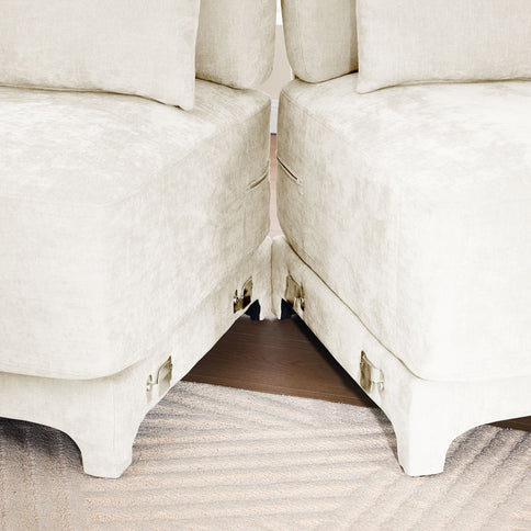 Stylish Sofa With Ottoman And Lumbar Pillows, Ergonomic Design