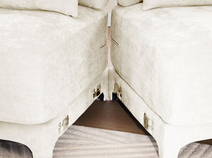 Elegant Sofa With Ergonomic Design And Lumbar Pillows