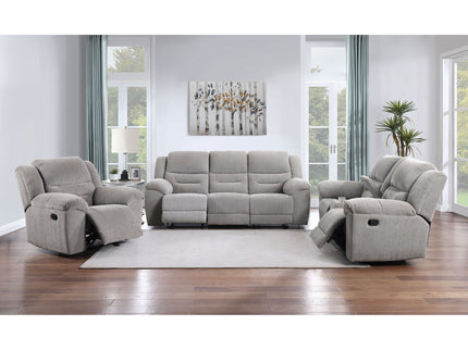 Sebring - Upholstered Glider Recliner Chair With Manual Recline And Smooth Gliding Motion - Gray