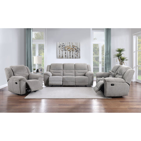 Sebring - Upholstered Glider Recliner Chair With Manual Recline And Smooth Gliding Motion - Gray