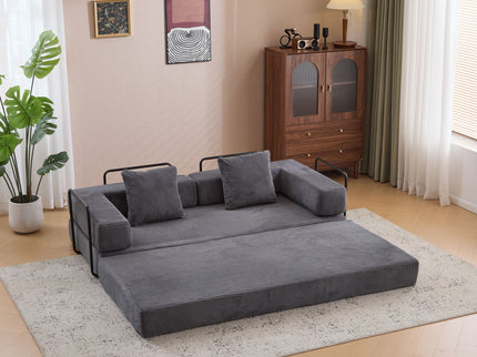 Floor Couch, Convertible Floor Sofa Bed With Pillow Back Support Armrest