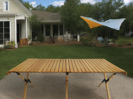 Multi-Function Wooden Foldable Portable Patio Dining Table, Indoor And Outdoor Universal - Natural