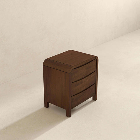 Lionel - Nightstand 3 Drawer Bed Side Table - Brown
