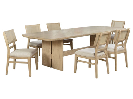 7 Piece Rectangular Dining Table Set With Chair - Oak