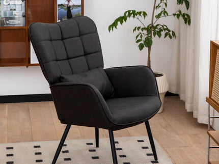 Modern Accent Arm Chair High Back With Metal Legs And Soft Padded