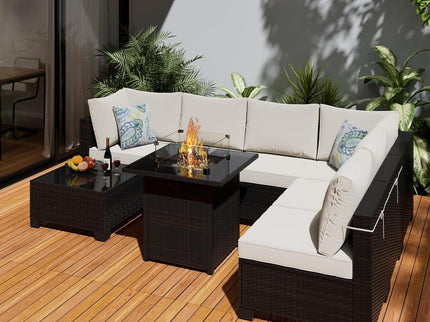 Cushion Covers For 7 Piece Wicker Sectional Sofa, 14 Pack Seat And Back Slipcovers With Zipper