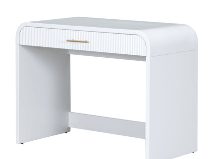 Makeup Vanity Table With Mirror Touch Screen Lighted Mirror, Dressing Table With Drawer For Bedroom - White