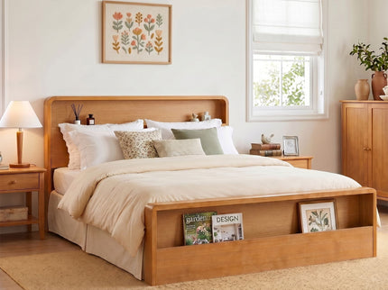 Bed Frame With Dual Open Storage Headboard And Footboard