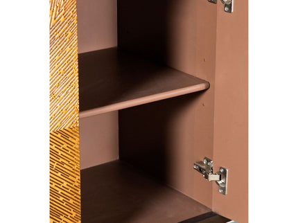 Capri - 4 Door Accent Cabinet - Brown / Gold