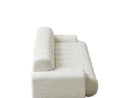Cloud Series Minimalist Button Tufted Square Arm 3 Seater Sofa