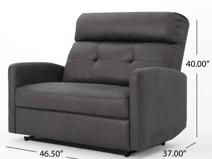 Alma - Contemporary Upholstered Loveseat Recliner - Slate