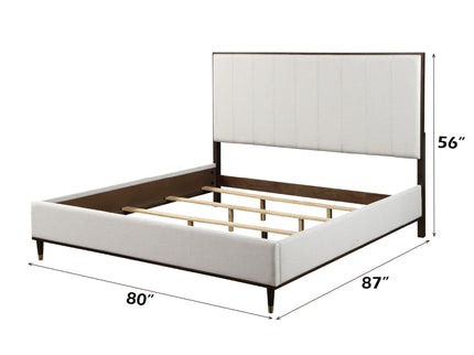 Carena - 5 Piece Bedroom Set (Eastern King Dresser Chest Mirror Nightstand) - Brown / Light Gray / White