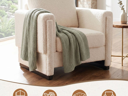 Upholstered Accent Armchair With Square Arm