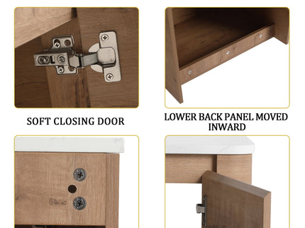 Wall Mounted Bathroom Vanity With Art Sink, 1 Soft Close Door