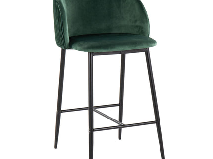 Fran - Pleated Waves Contemporary Fixed Height Counter Stool (Set of 2)