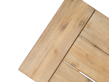 Outdoor Bench With Slat Panel Design And Acacia Wood Frame