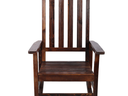 Oversized Porch Rocker Chair With Wide Seat And Tall Backrest