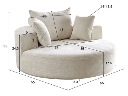 Swivel Chair With Rotating Base For Living Room