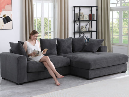 Naomi - 3 Piece Upholstered Sectional - Dark Gray