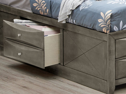 Modern Design Storage Bed With Bookcase Headboard