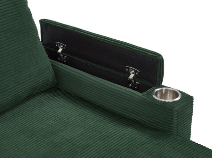 U Shaped Sectional Sofa Bed With Storage Chaise Lounges, USB Ports, And Cup Holders