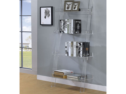 Cimarron - Ladder Bookcase With 4 Shelves - Clear