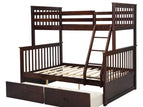 Dark Brown / Twin over Full / 2 Drawers