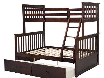 Bunk Bed With Ladder, And Safety Guard Rails