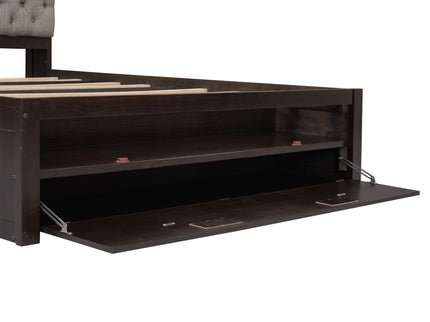 Platform Bed With Storage Headboard, Shoe Rack And 4 Drawers