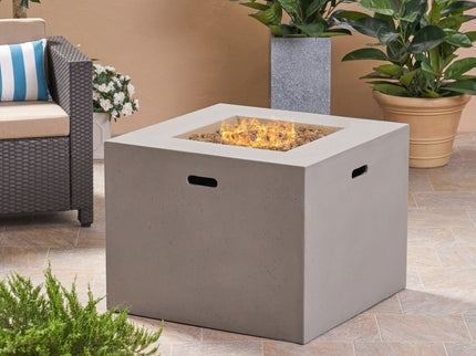 Outdoor Patio Square Gas Burning Concrete Fire Pit 40, 000 Btu