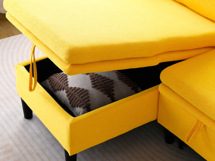 L-Shaped Reversible Chaise Sectional Sofa With Storage