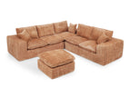 Orange / 2 Pc. Symmetrical Sectional Sofa, Ottoman