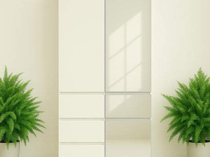 Elise - Slim Modular Closet Cabinet With Mirror - White