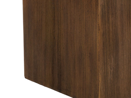 Mgo Square Side Table With Faux Stone Top And Wood Frame - Antique White / Natural Wood