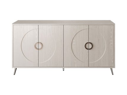 Modern Lacquered 4 Door Wooden Cabinet Sideboard Buffet Server Cabinet Storage Cabinet, For Living Room, Entryway, Hallway, Office, Kitchen And Dining Room