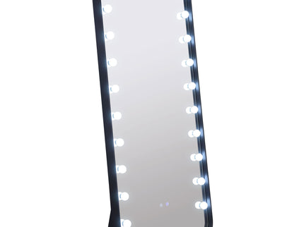 Villancourt - LED Standing Mirror With Speakers - Black