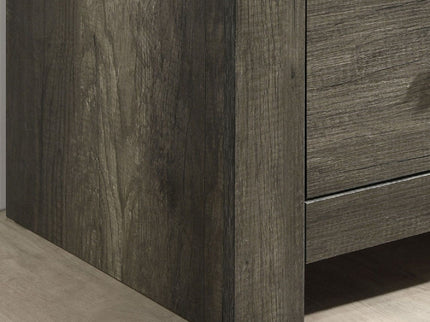 Nightstand, 2 Drawer Storage - Gray